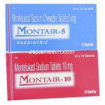 モントエア Montair, シングレア ジェネリック, モンテルカスト5mg/10mg 錠 (Cipla)