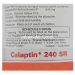 カラプチン Calaptin, ワソラン ジェネリック, ベラパミル 240mg 錠 (Piramal Nicholas) 成分・使用上注意