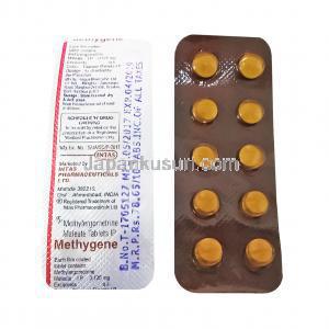 Methygene, メテルギンジェネリック，メチルエルゴメトリン 0.125mg 錠シート