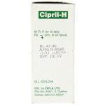 リシノプリル / ヒドロクロロチアジド配合, Cipril-H, 5mg/12.5mg 錠 (Cipla) 製造者情報