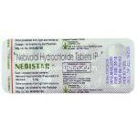 ネビスター Nebistar, ネビレット ジェネリック, ネビボロール 5mg 錠 (Lupin) 包装裏面