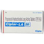 プロプラノロール （インデラル ジェネリック）, Ciplar-LA 20MG 錠 (Cipla) 箱