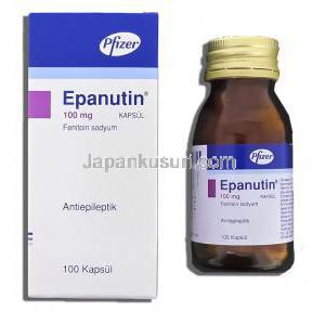 エパヌチン Epanutin,  フェニトインナトリウム 100mg カプセル (Pfizer)