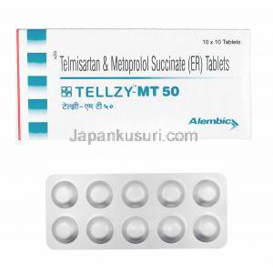 テルジー MT (テルミサルタン/ メトプロロール) 50mg 箱、錠剤