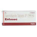 セクニダゾール（セクニダゾール ジェネリック）, Entisec 1,000mg 錠 (Cipla) 箱