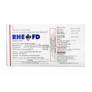 Rhe-FD (リファンピシン/ イソニアジド/ エタンブトール) 製造元