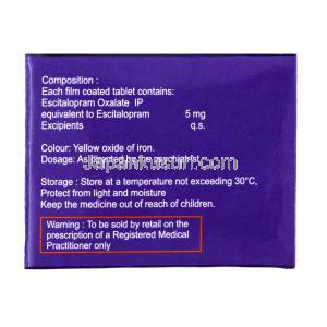 エサイグレス (エスシタロプラム) 5mg 成分