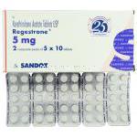 リジェストロン Regestrone, ノルエチンドロン酢酸エステル 5mg 錠 (Sandoz)