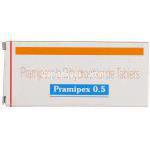 プラミペックス Pramipex, ビ・シフロールジェネリック, プラミペキソール 0.5mg 錠 (Sun Pharma) 箱