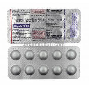 ニグレイン TR (プロプラノロール) 80mg 錠剤