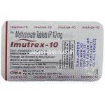 イミュトレックス Imutrex, メトトレキサート 10mg 錠 (Cipla) 包装裏面