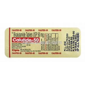 カルチド, ビカルタミド 50 mg 錠剤裏面