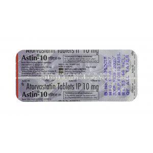 アスチン, アトルバスタチン, 10 mg, 錠剤, シート情報