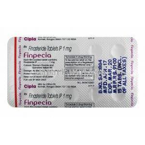 フィンペシア 1mg 錠 (Cipla) 錠剤裏面