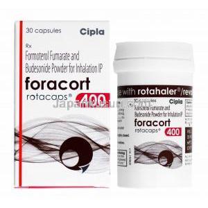 フォラコート 吸入剤 (Rotacap) (ホルモテロール 6mcg/ ブデソニド 400mcg) 箱、ボトル