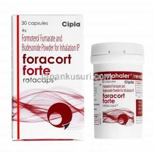 フォラコート 吸入剤 (Rotacap) (ホルモテロール 12mcg/ ブデソニド 400mcg) 箱、ボトル