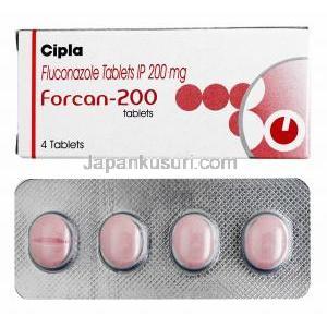 フォルカン,フルコナゾール 200mg 箱、錠剤