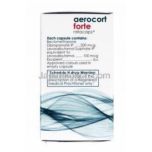 エアロコート・フォルテAerocort Forte, プロピオン酸ベクロメタゾン / サルブタモール 100mcg/ 200mcg  成分