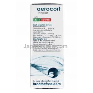 ベクロメタゾン / レボサルブタモール, Aerocort, 20 mdi 50mcg 50 mcg 吸入剤 (Cipla) 成分