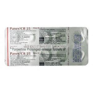 パネックス CR, パロキセチン 25mg, 錠（徐放性錠）, シート情報