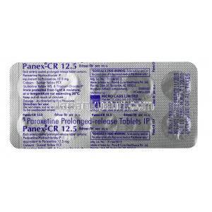 パネックス CR, パロキセチン 12.5mg, 錠（徐放性錠）, シート情報