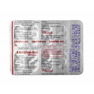 レボルブ (レボフロキサシン) 500mg 錠剤裏面