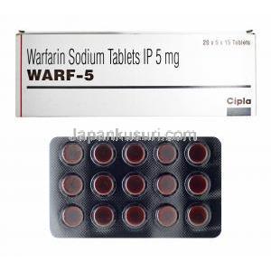 ワルファリン（ワーファリンジェネリック）, Warf-5, 5mg 錠 (Cipla)