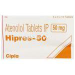 ハイプレス Hipres, テノーミン ジェネリック, アテノロール 50mg 錠 (Cipla) 箱