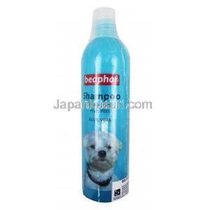 ビーファー 犬用シャンプー 白毛用 ボトル表面