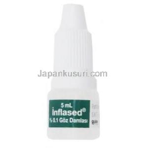 インフレーズド,ジクロフェナク点眼薬, 5ml, 0.1%, ビリムファーマ, ボトル表面