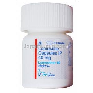 ロモーザー, ロムスチン カプセル IP 40mg, 6カプセル, 製造元: Therdose Pharma, ボトル表面