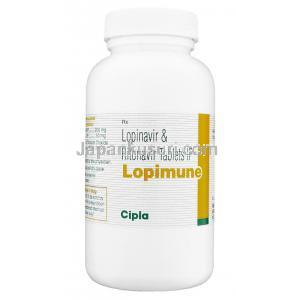 ロピミューン Lopimune, カレトラ ジェネリック, ロピナビル・リトナビル 配合 錠 (Cipla) ボトル