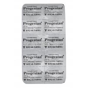 プロゲスタン (プロゲステロン) 100mg カプセル裏面