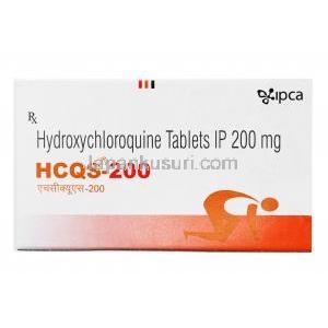 HCQS, ヒドロキシクロロキン 200mg 箱前面