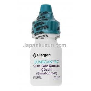 ルミガン RC, ビマトプロスト  0.03% 2.5ML 点眼薬 (Allergan) ボトル前面