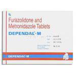 メトロニダゾール/フラゾリドン（DEPENDAL-Mジェネリック）, DEPENDAL-M, 300mg / 100mg 錠 (GSK) 箱