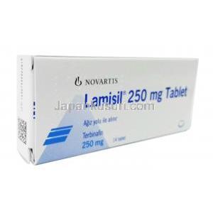 ラミシール,テルビナフィン, 250mg 28錠 , 箱側面