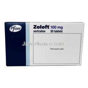 ZOLOFT (GB) 100mg 30Tab, box, back view