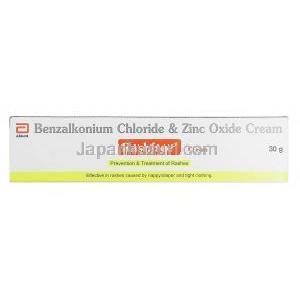 ラッシュフリー クリーム (塩化ベンザルコニウム/ 酸化亜鉛) 30g 箱前面