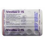 ダリフェナシン（ジェネリックエナブレックス）, VesiGard 15mg 錠 (Cipla) 包装