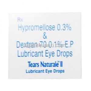 ティアーズ ナチュレール II 点眼薬 (ヒドロキシプロピルメチルセルロース 0.3%/ デキストラン 0.1%) 10ml 箱上部