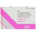 クロミプラミン, Clonil, 50 mg 錠 (Intas) 箱