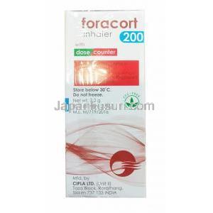 フォラコート (ブデソニド 12mcg/ フマル酸ホルモテロール 200mcg) 箱側面