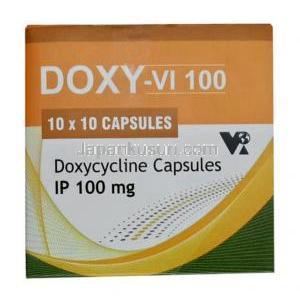 ドキシーVI 100, ドキシサイクリン 100mg, カプセル,製造元：Vea Impex,箱表面