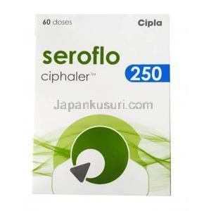 セロフロ インヘラー(セルフロ シプヘラー),   サルメテロール  50mcg / フルチカゾン250mcg 60回分,箱表面