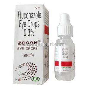 ゾコン点眼薬, フルコナゾール点眼薬 0.3% 5ml, 製造元：FDC, 箱, ボトル情報
