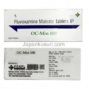 オーシーミン 100,フルボキサミン 100mg,錠剤,PCHPL, 箱情報