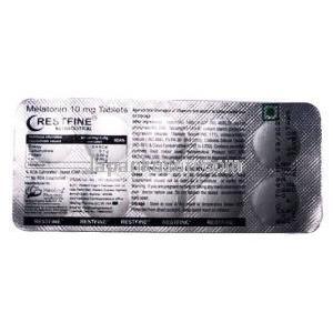 レストファイン, メラトニン 10mg,錠剤 製造元：Healing Pharma India, シート情報