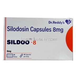 シルドー 8, シロドシン 8mg,製造元 : Dr.Reddy's, Capsule,箱表面