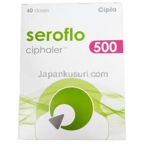 セロフロ インヘイラー 500, サルメテロール 72.5mcg/ フルチカゾン  500mcg 60回分, 箱表面